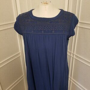 Xhilaration Rayon Navy Blue Midi Size L